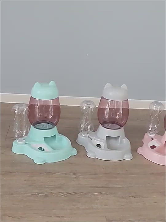 PAWS ASIA Suppliers Eco Friendly Plastic Cute Automatic Self Filling Food And Water Dog Bowl Cat