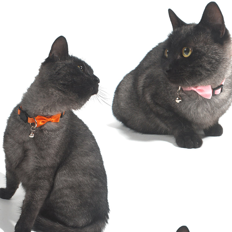 PAWS ASIA Supplier Nylon Cute Multi Color Luxury Adjustable Cat Collar Bow With Bell
