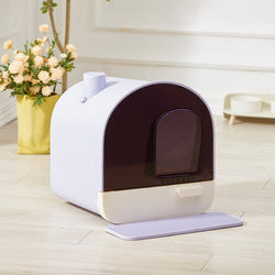 PAWS ASIA Suppliers PP Plastic Big Closed Cat Litter Box Toilet With Drawer And Mat