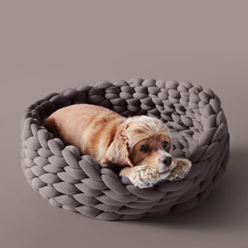 PAWS ASIA AliExpress Best Sell Cotton Tube Hand Woven Washable Round Comfy Soft Foldable Dog Beds Cat3