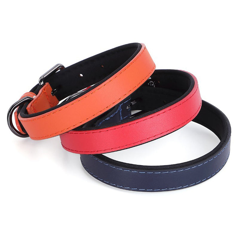PAWS ASIA Suppliers OEM Design Pet Accessories Luxury Cowhide Leather Waterproof Heavy Duty Dog Collar
