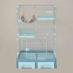 PAWS ASIA Suppliers Large 3 Layer Display Stainless Steel Wire Cat Cages With Hammock