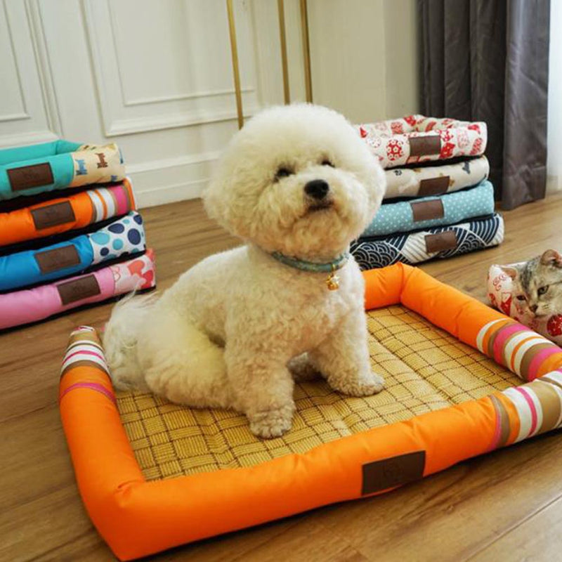 PAWS ASIA AliExpress New Eco Friendly Hemp Summer Washable Cool Mat Square Pet Beds Big Dog Cat5