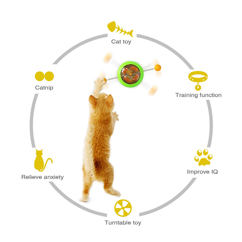 PAWS ASIA Factory Dropshipping Tease Amusing Eco Friendly Automatic Interactive  Suction Cup Cat Toy With Catnip