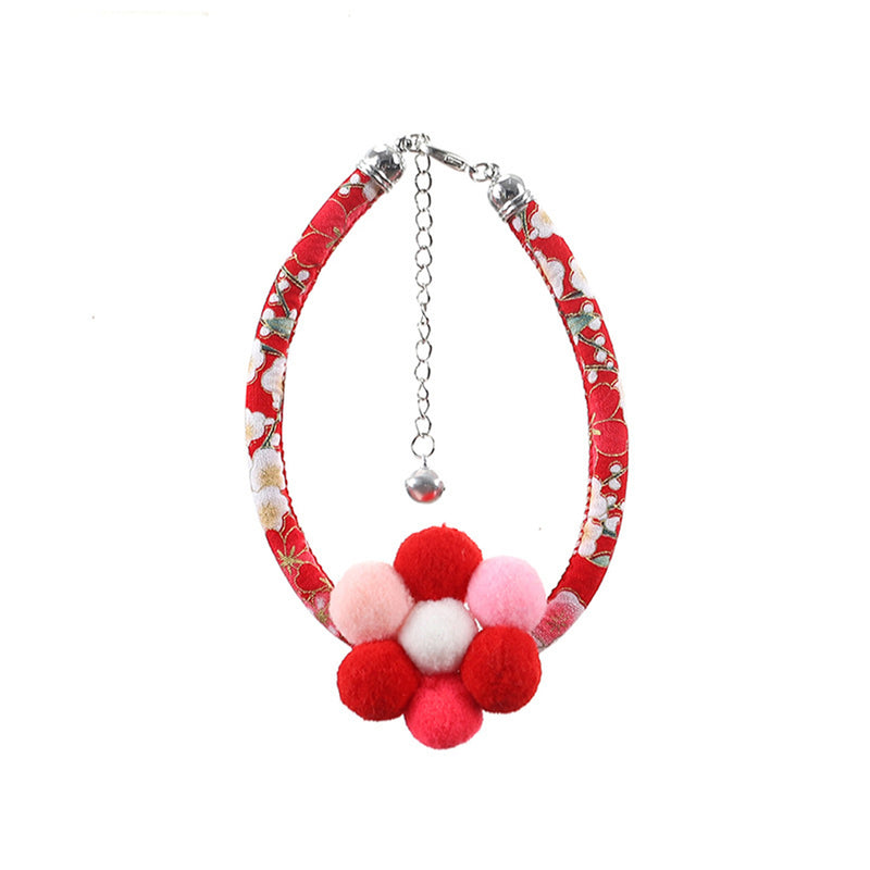 PAWS ASIA Wholesale Best Popular New Wedding Cat Collar Necklace With Flower Jewelry