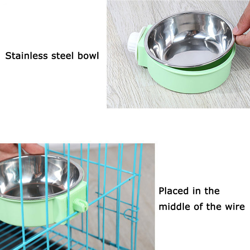 PAWS ASIA Suppliers Stainless Steel Modern Portable Adjustable Height Cage Hanging Dog Bowl