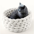 PAWS ASIA AliExpress Best Sell Cotton Tube Hand Woven Washable Round Comfy Soft Foldable Dog Beds Cat9