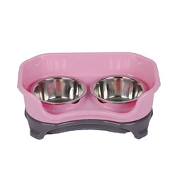 PAWS ASIA Wholesale New Spill Proof Stainless Steel Elevated Double Dog Bowl With Holder Cat Feeder