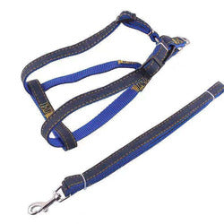 PAWS ASIA China Suppliers Custom Strong Jean Adjustable Long Dog Harness Set Pet Show Leash