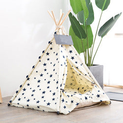 PAWS ASIA Manufacturers Direct Sale Pine Wood Windproof Luxury Dog Bed Cat Pet Play Tent