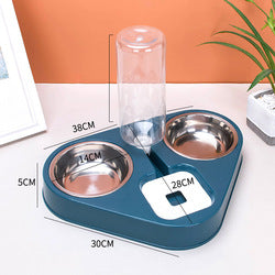PAWS ASIA Wholesale Luxury New Stainless Steel 2 In 1 Multiple Dog Bowl Feeder With Bottle