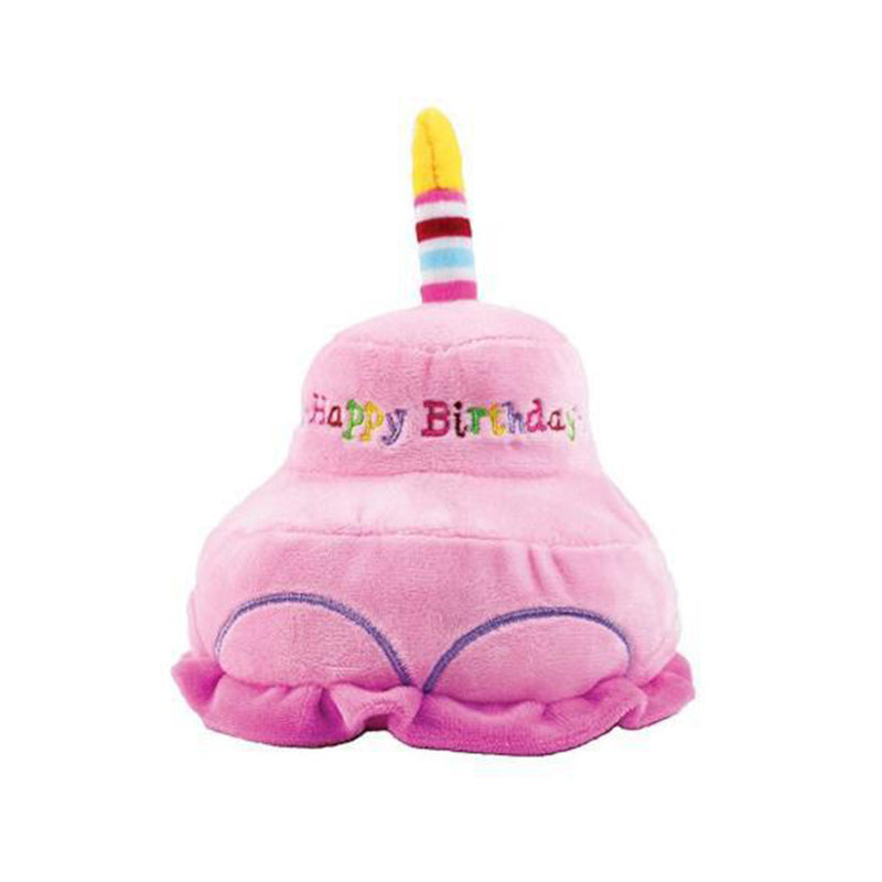 PAWS ASIA Wholesale Cotton Pet Stuffed Soft Plush Funny Birthday Squeaky Cake Dog Toys