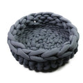 PAWS ASIA AliExpress Best Sell Cotton Tube Hand Woven Washable Round Comfy Soft Foldable Dog Beds Cat