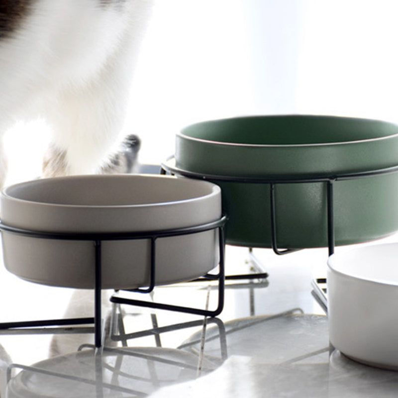 PAWS ASIA Manufacturers Ceramic Protect Cervical Double Elevated Cat Bowl Sets Dog Feeding