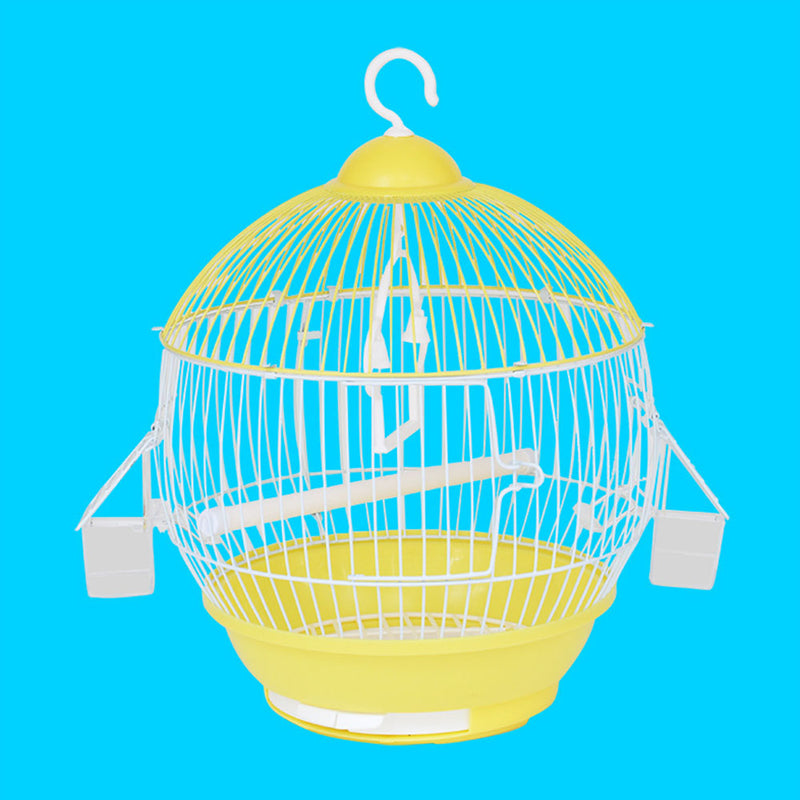 PAWS ASIA Factory Yellow Aviary Outdoor Hanging Round Bird Cage With Tray For Canaries