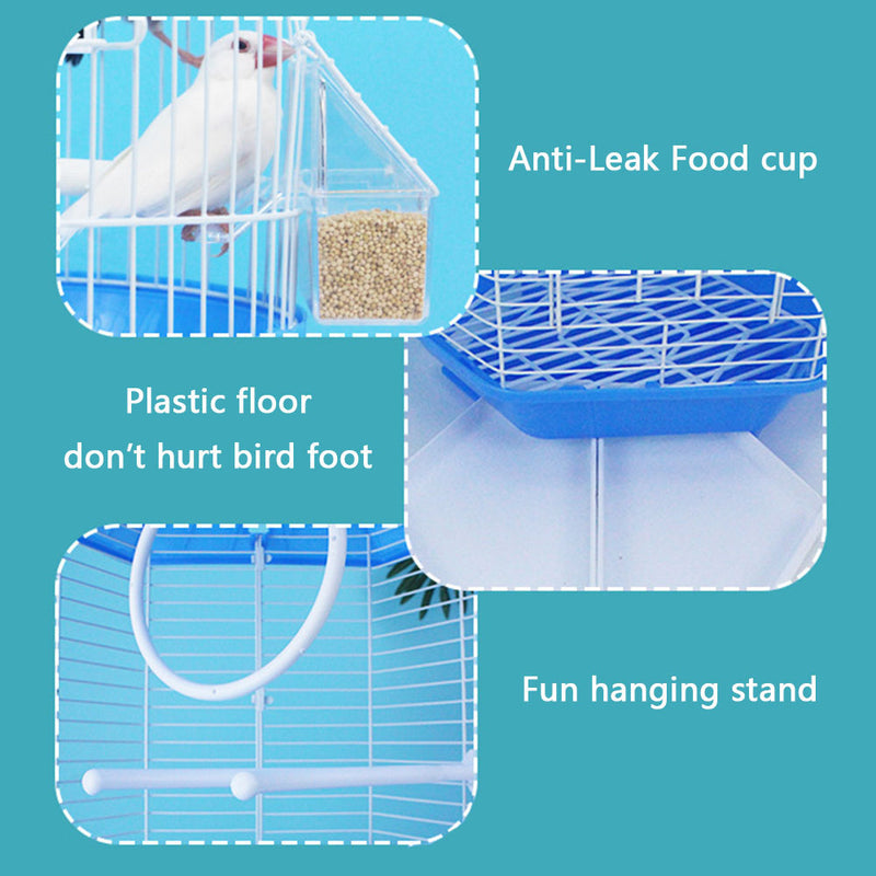 PAWS ASIA Manufacturer Portable Plastic Small Bird Cage With Tray And Hanging Hook