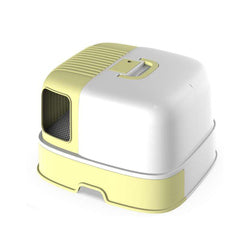 PAWS ASIA Wholesale Plastic Pet Products Cleaning Large Space Cat Litter Box With Corridor