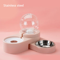 PAWS ASIA Wholesale Modern Portable Stainless Steel Automatic Double Cat Bowl Pet Food And Water