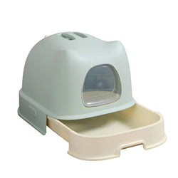 PAWS ASIA Suppliers New Design Eco Friendly Full Enclosed Pet Toilet Box Cat Litter Box With Drawer