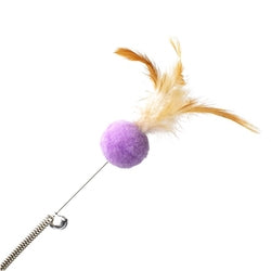PAWS ASIA Suppliers Dropshipping High Quality Assorted Color Creative Cat Birthday Toys Wand With Feather