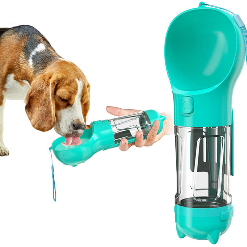 PAWS ASIA Lazada Popular High Quality Travel Dog Pet Bottle Water Multi Use Feeder With Food And Poop Bag