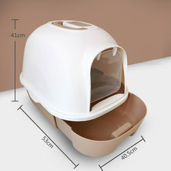 PAWS ASIA Manufacturers Brown Large Space Enclosure Cat Litter Box With Drawer And Shovel Pet Toilet