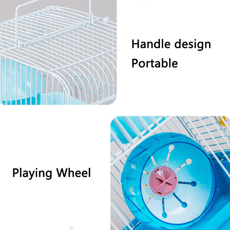 PAWS ASIA Manufacturers Metal Cheap Luxury Two Layer Large Hamster Cage With Accessories