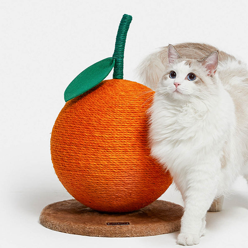 PAWS ASIA Ebay Pop High Quality Hand Made Sisal Cute Orange Shape Cat Scratch Toy Ball