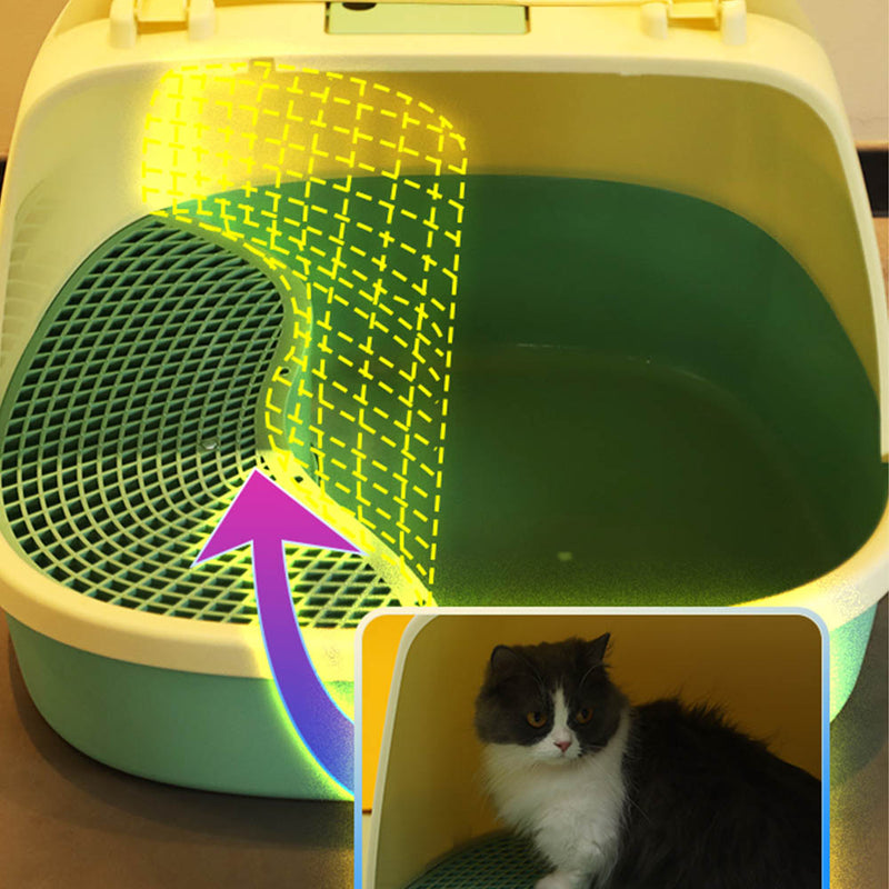 PAWS ASIA Manufacturers Luxury Enclosed Open Top Big Cat Litter Box Toilet With Small Corridor