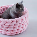PAWS ASIA AliExpress Best Sell Cotton Tube Hand Woven Washable Round Comfy Soft Foldable Dog Beds Cat10