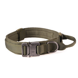 PAWS ASIA Factory Metal Buckle Padded Nylon Outdoor Training Tactical Dog Collar With Handle