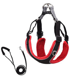 PAWS ASIA China Manufacturers Suede Adjustable Reflective Dog Vest And Leash Harness