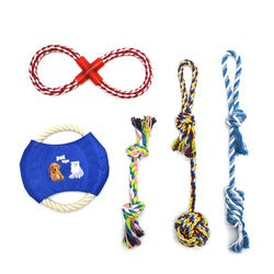 PAWS ASIA Manufacturers Direct Sale Eco Friendly Chewing Teeth Cleaning Interactive Assorted Dog Toy Set Rope