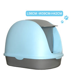 PAWS ASIA Factory New Design Plastic Full Closed Large Cat Litter Box Pet Cleaning With Handle