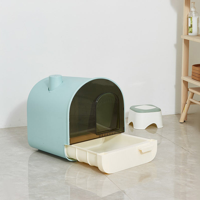PAWS ASIA Suppliers PP Plastic Big Closed Cat Litter Box Toilet With Drawer And Mat