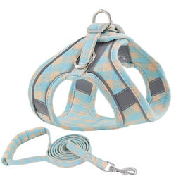 PAWS ASIA Wholesale Price Soft Cotton Reflective Stylish Pet  Cat Dog Harness With Leash
