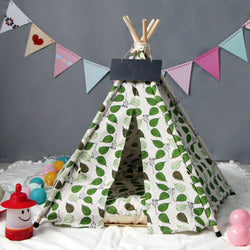 PAWS ASIA Manufacturer High Quality Wood Portable Cat Bed Dog Teepee Tents