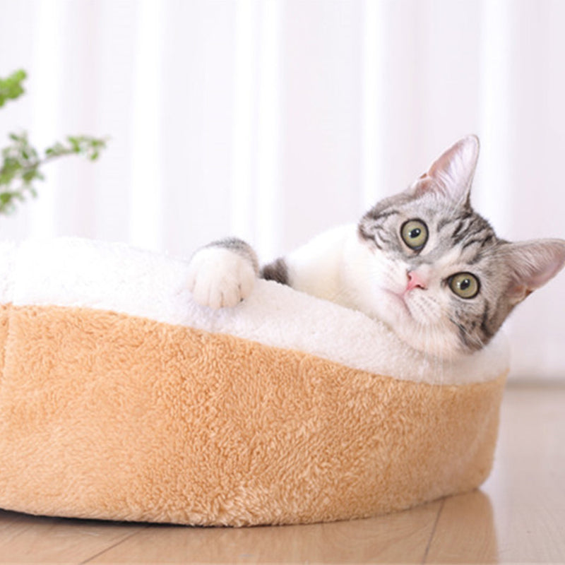 PAWS ASIA Suppliers Eco Portable Cute Plush Enclosed Round Pet Bed Cave Nest