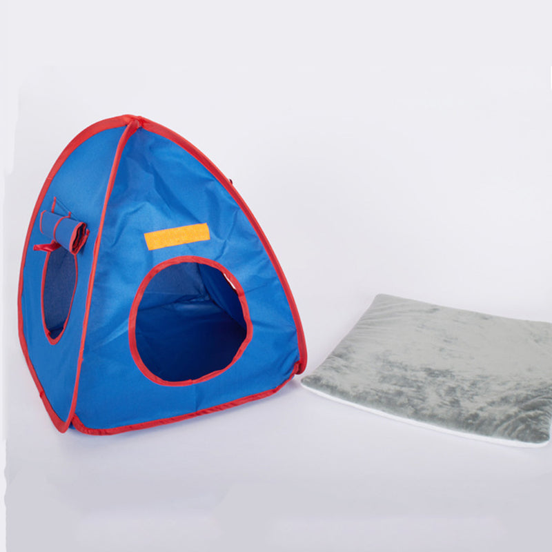 PAWS ASIA Wholesale Waterproof Oxford Cloth Blue Funny Pet Cave Cat Bed Small Dog Play Tent House