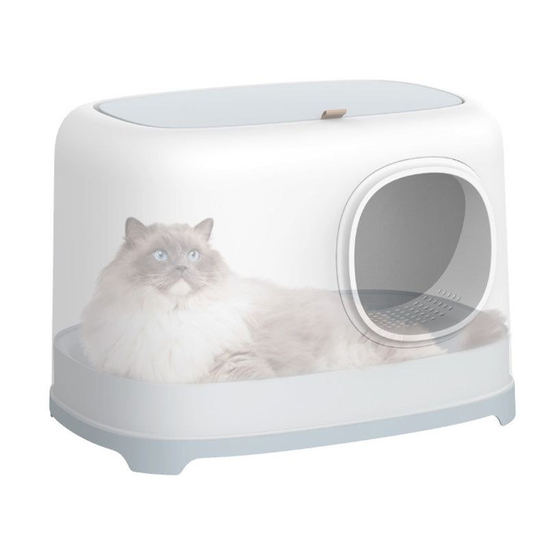 PAWS ASIA Factory Cheap Top Entry Very Large Pet Toilet Semi Closed Cat Litter Box With Sifter