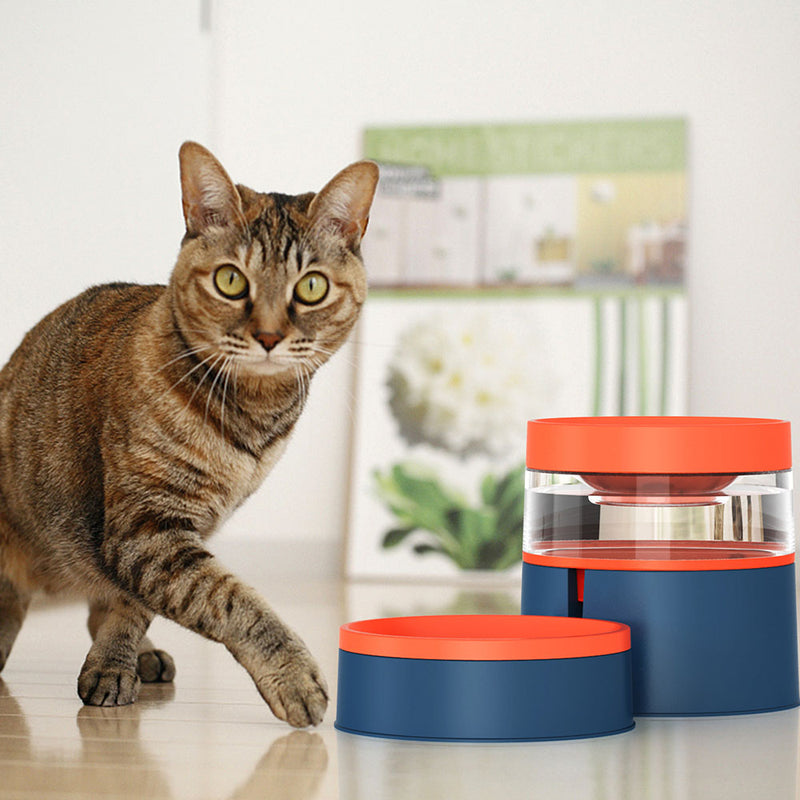 PAWS ASIA Wholesale New Plastic Multifunctional 2 In 1 Elevated Double Cat Bowl Dog Feeder