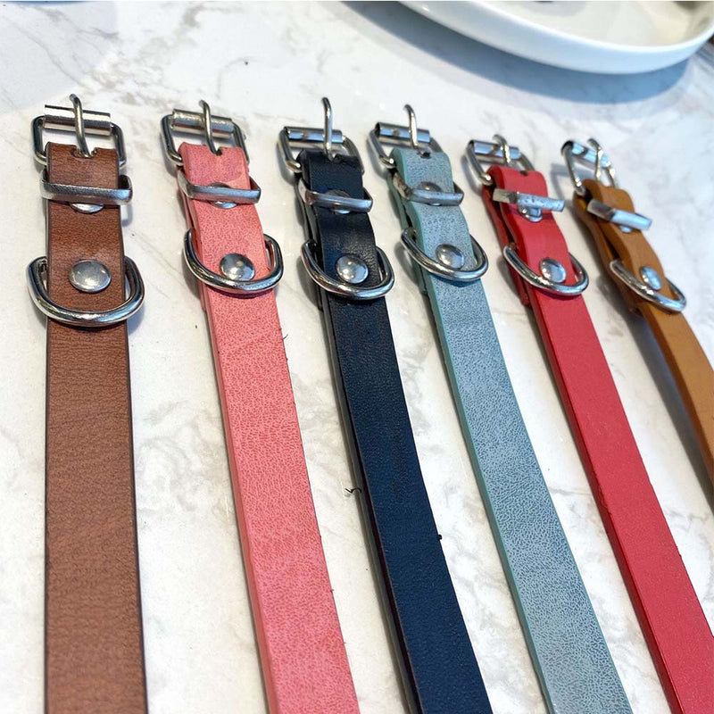 PAWS ASIA Lazada Best Selling Cute Letters Print Mini Light Pu Leather Dog Collar