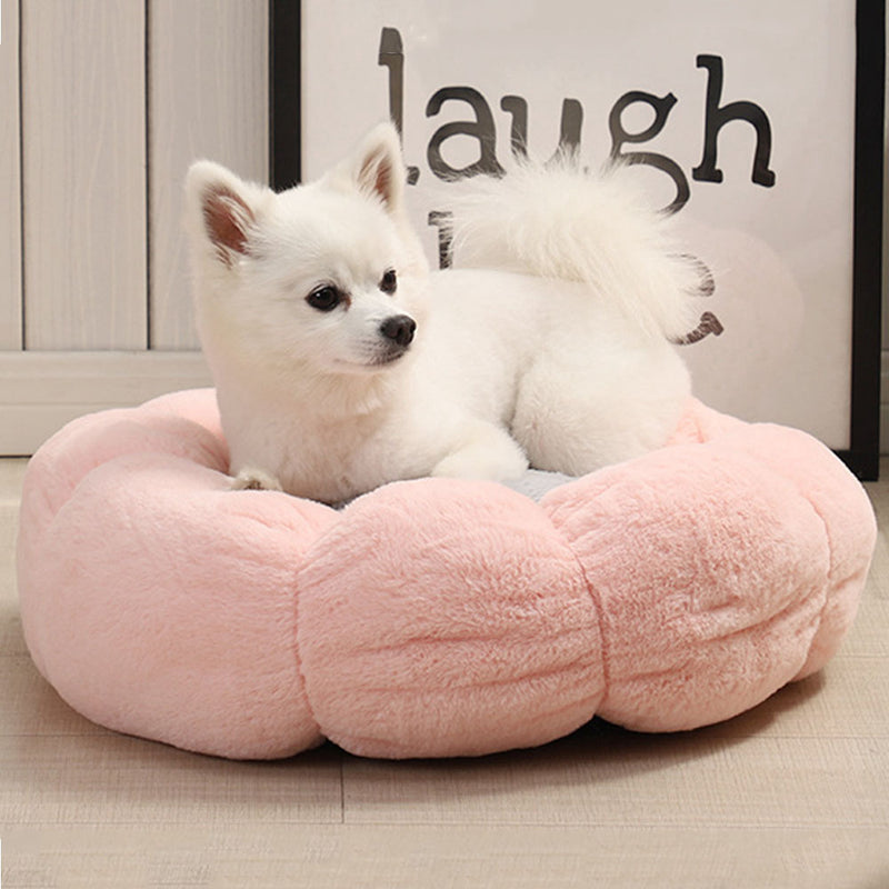 PAWS ASIA Amazon Best Sale Novelty Large Outdoor Easy Clean Round Deluxe Fluffy Cotton Cushion Bed Pet Dog Cat6