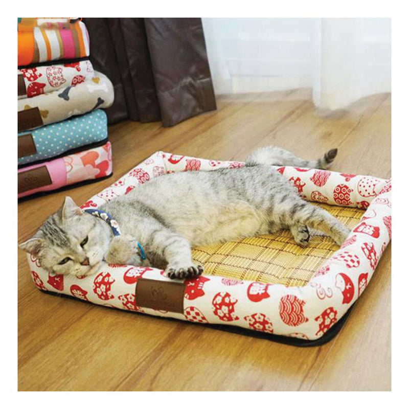 PAWS ASIA AliExpress New Eco Friendly Hemp Summer Washable Cool Mat Square Pet Beds Big Dog Cat2