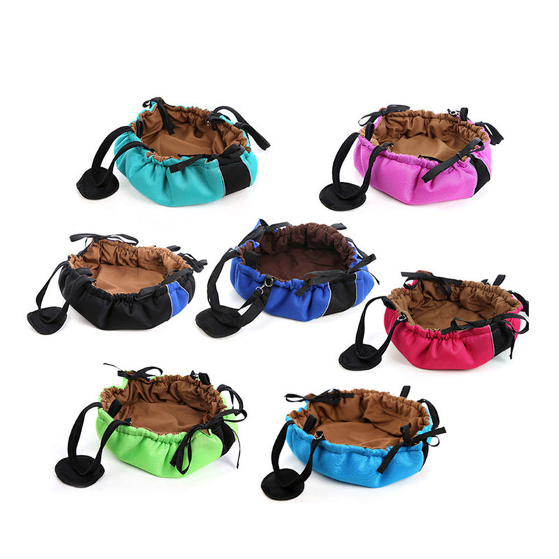 PAWS ASIA Factory Mesh Travel Multifunctional Portable Round Dog Bed Or Mat Pet Bag With Handle