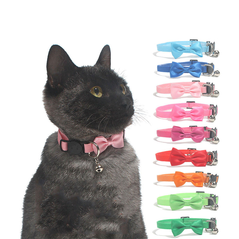 PAWS ASIA Lazada Hot Sale Nylon Small Multi Color Pet Collar Bow With Bell Cat Jewelry Dog