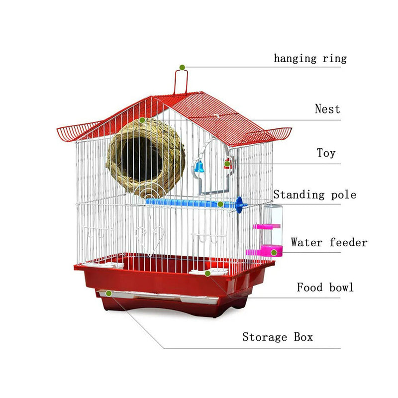 PAWS ASIA Lazada Popular Steels Small Outdoor Travel Fancy Canary Bird Cage Carriers WIth Accessories For Sale