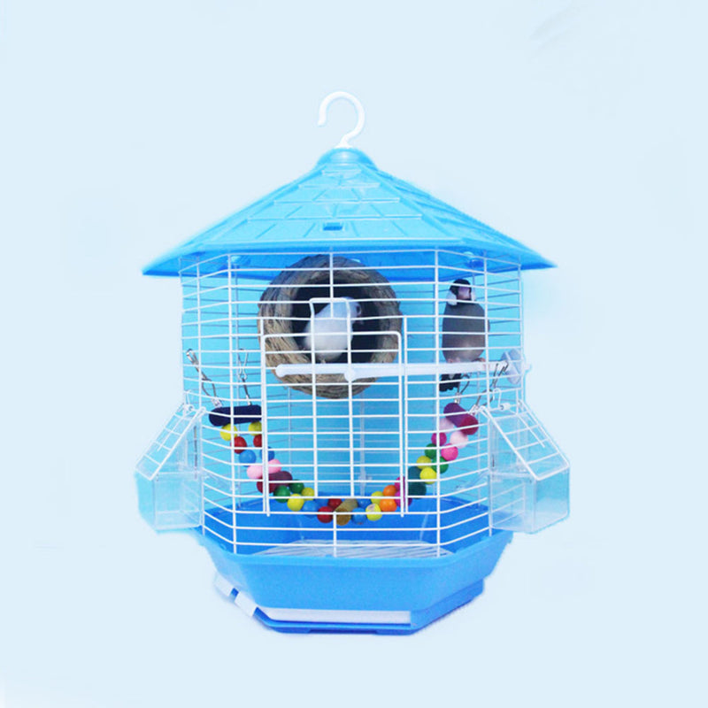 PAWS ASIA Manufacturer Portable Plastic Small Bird Cage With Tray And Hanging Hook
