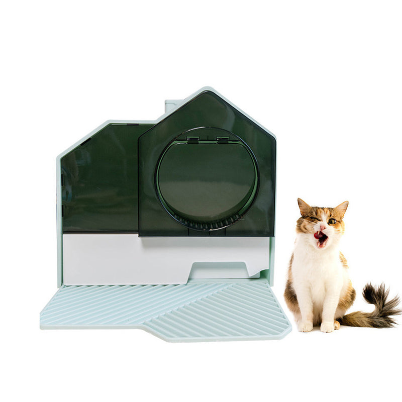 PAWS ASIA Manufacturers Large Drawer Type Enclosed Splash Proof Cat Litter Box With Mat Pet Toilet