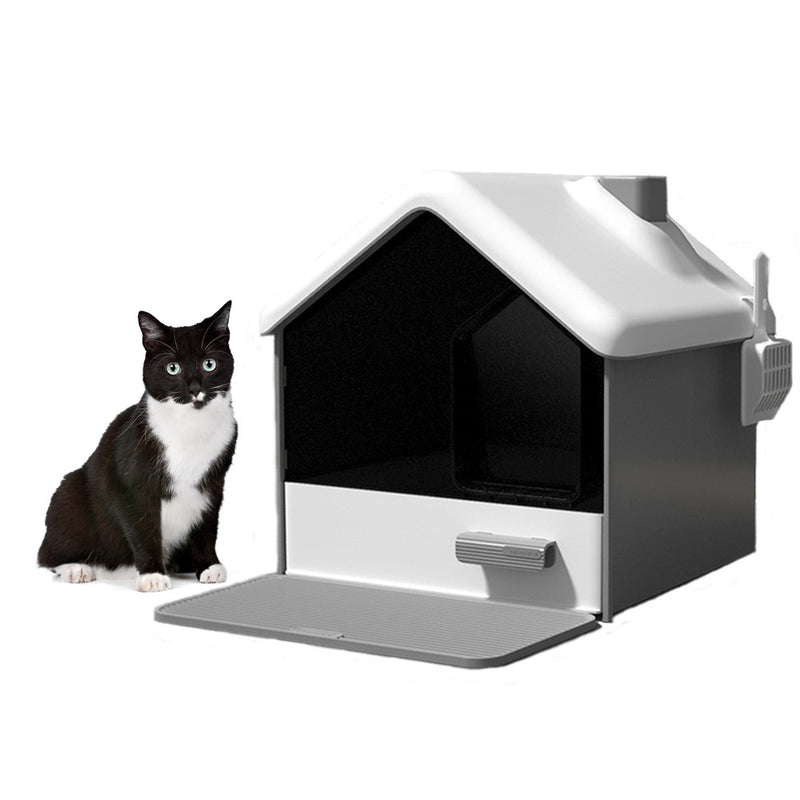 PAWS ASIA Manufacturers New Oversized Splash Proof Cat Toilet House With Drawer And Mat